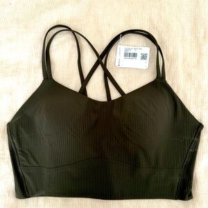 lululemon athletica, Like A Cloud Longline Bra, Dark Olive, Size 10